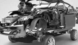 un auto assemblata ma smontata
